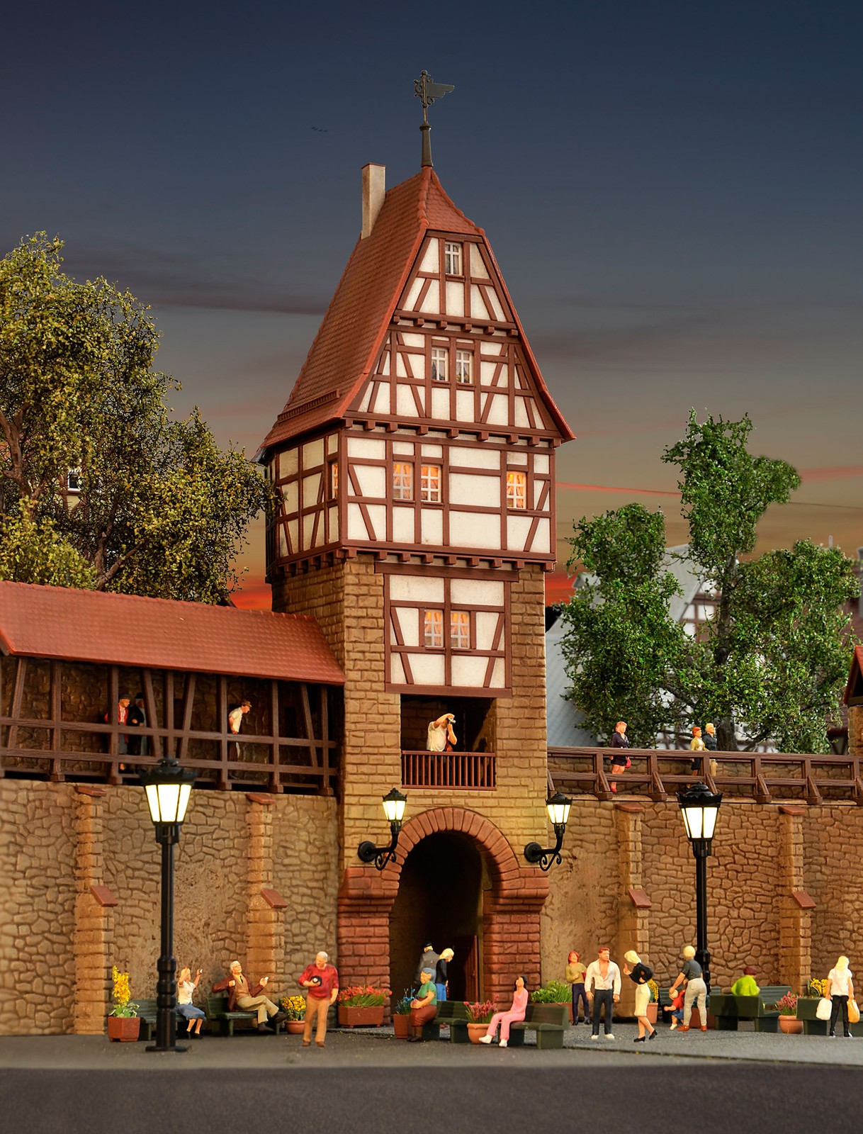 Kibri 38914 - H0 City Wall With Half-Timbered Tower In Weil - New