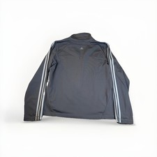 adidas Men's Gray Track Jacket Full Zip Zip Pockets Stand-Up Collar Size L