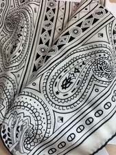 Hermes Scarf Bandana Paisley Cashmere Silk Square SeeDescription