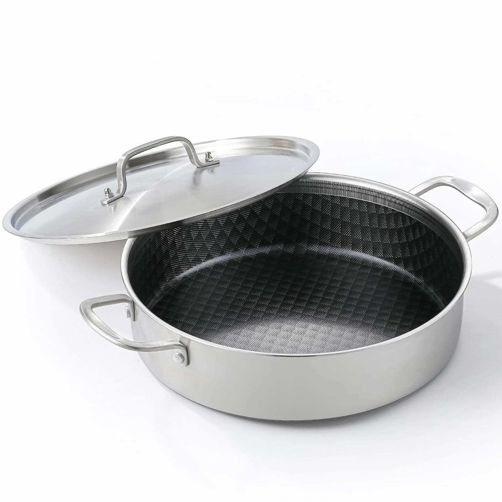 Tri-Ply Stainless Steel Braiser Pan with Lid 5 Quart Nonstick Induction Cooki...
Opens in a new wind