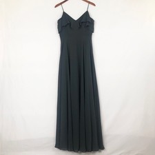 Jenny Yoo Mila Maxi Dress Ruffle A Line Mayan Blue Size 8 Wedding