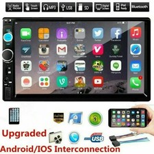 7" Double 2 DIN Car MP5 Player Bluetooth Touch Screen Stereo Radio With Camera