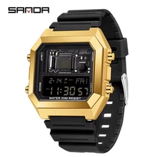 Fashion Male and Female Student Electronic Watches New Square Multi Functional W