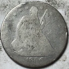 1856-S 50c Seated Liberty Half Dollar. Low Grade Circulated Details, Cleaned