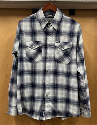 Dixxon Flannel Shirt The Undertow Mens Medium Plaid Pearl Snap Button Down