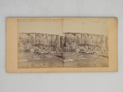 #ad Dover Beach Washing Drying White Cliffs Coastline Stereoview GBP 10.00