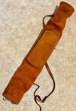 RARE VINTAGE FRED BEAR ARCHERY NORTHWOODS BUCKSKIN LEATHER  ARROW HUNTING QUIVER