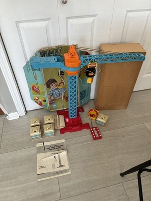 Vintage 1969 Sears #54239 Motorized Giant Crane Playset In Box Complete Working