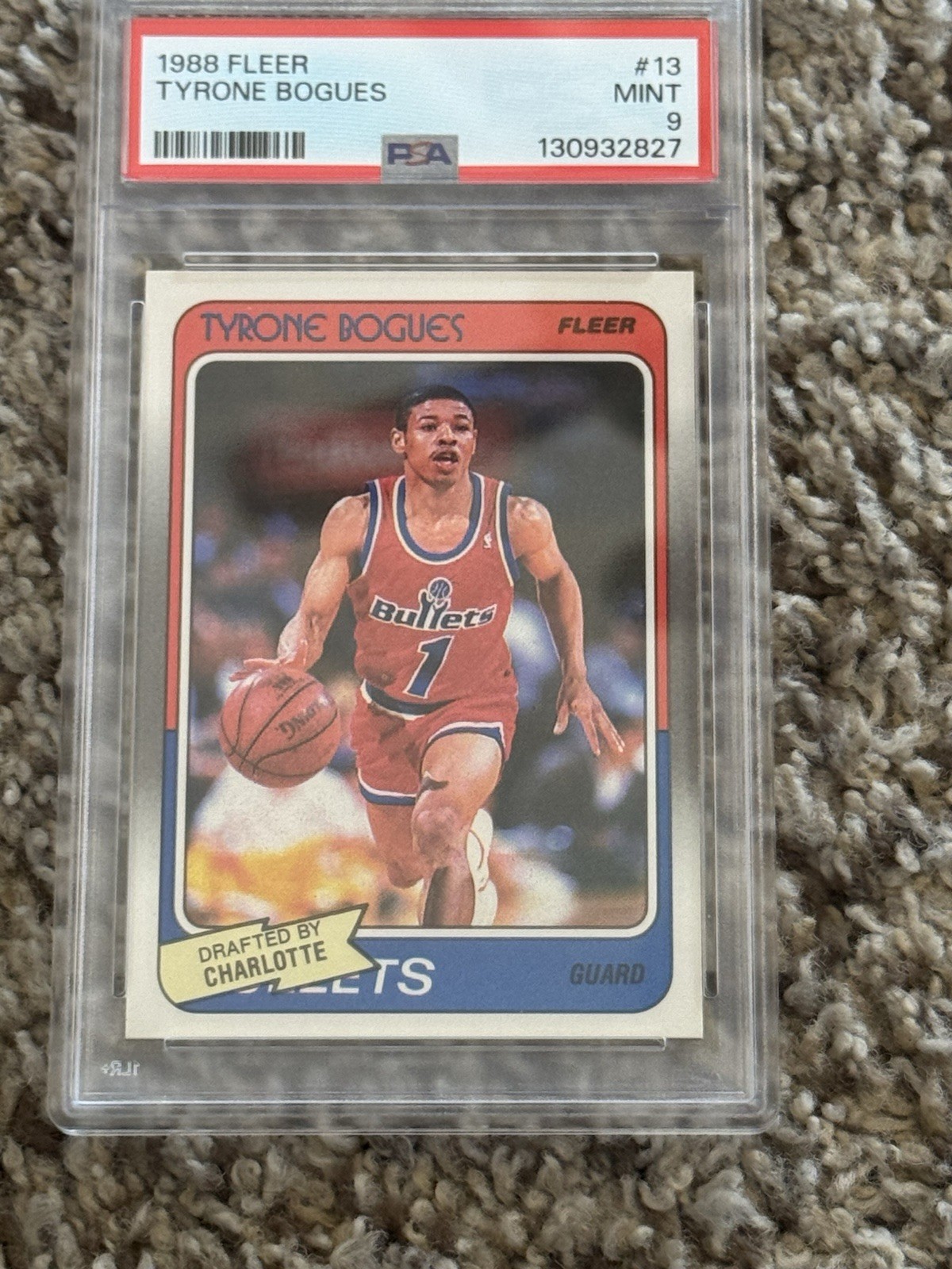 1988 Fleer #13 Tyrone Bogues - PSA 9 Rc
