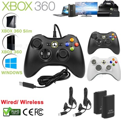 Controller Für Microsoft Xbox 360/360 Slim PC Windows 11 10 8 7 Gamepad Schwarz