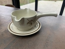 Royal Doulton Lambethware Sandsprite Handled Gravy Boat/Sauce Jug & Stand 