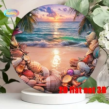 8x8inch Round Metal Plate Weatherproof No Power Required Decor