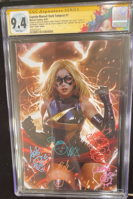   CAPTAIN MARVEL DARK TEMPEST #1 DERRICK CHEW 1:50 CGC 5x Signed and Sketched!!