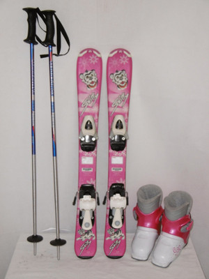 TECNO '' SKITTY '' SKI JUNIORINNEN ALLROUND CARVER 80 CM + SKISCHUHE GR: 29 I. SET