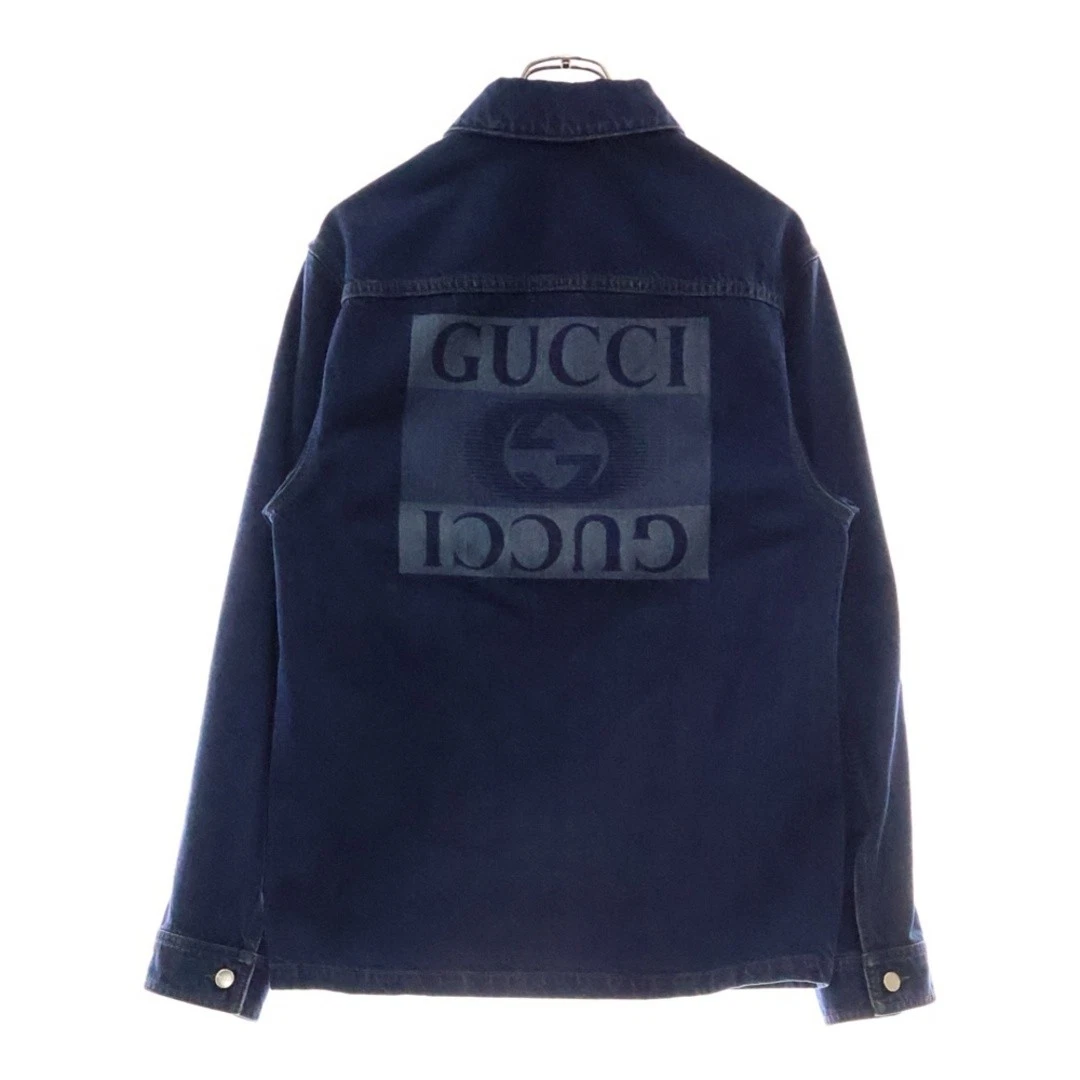 Giacca denim Gucci logo indaco 789129 usata 19c905128aaf2e22ced7bc8f26ff0262