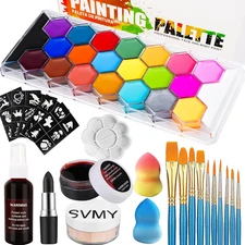 22 Color Face & Body Paint Palette, Halloween Makeup, Professional Face Painting