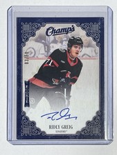 2023-24 Upper Deck Clear Cut Champs Blue Ridly Greig #C-RG Rookie Auto /50