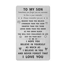 I Love My Son Gifts, Inspirational Birthday Graduation Card for Awesome Son,