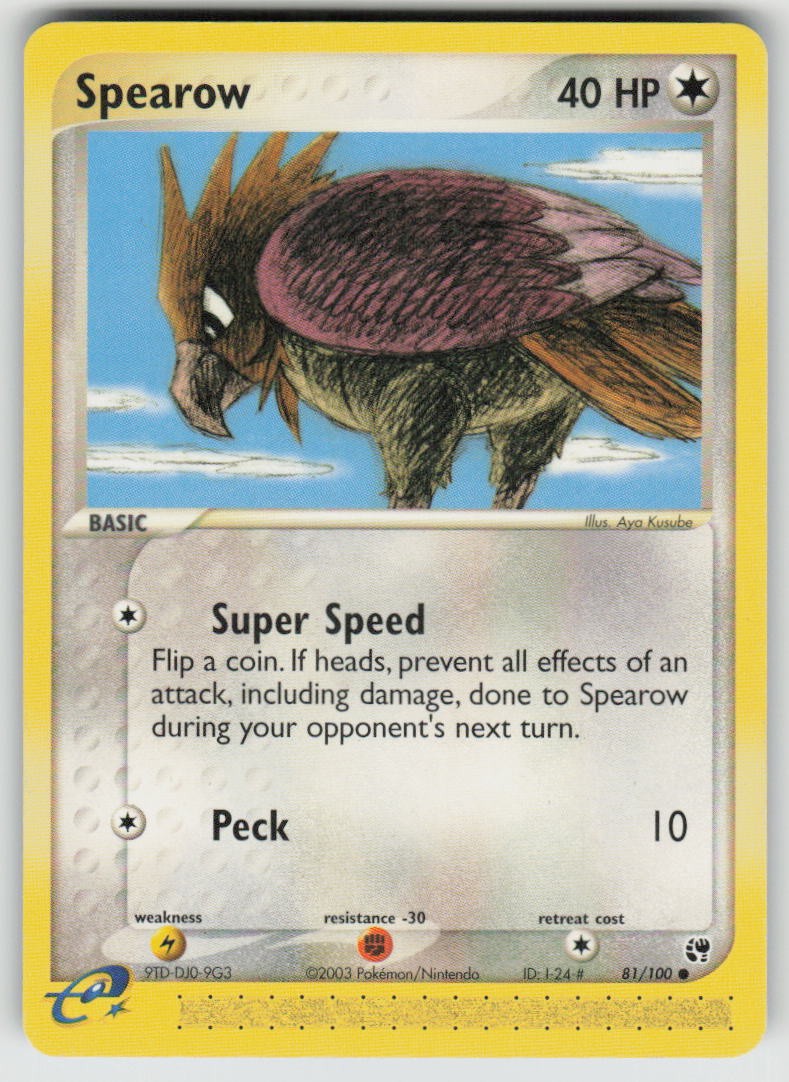 Spearow 81/100 Common Sandstorm Pokemon Heavily Played