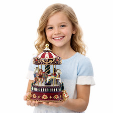 18-Tone Sky City Rotating Music Box Carousel XMas Birthday Gift Home Decoration
