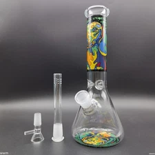 10 Inch Colorful Oil Painting Glass Bong Stylish Hookah Water Pipe Ideal Smoking