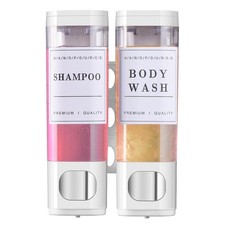 Shampoo and Conditioner Dispenser Bathroom Shower Soap Wall White 2