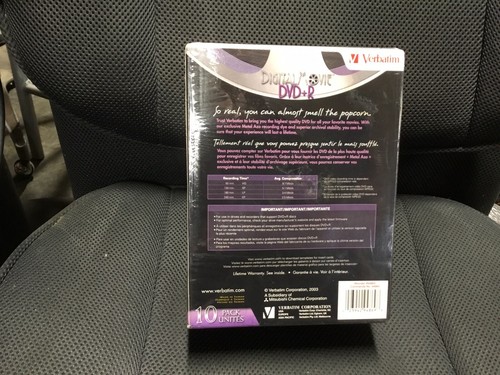 Verbatim Digital Movie DVD Blank Discs 10 pack sealed NEW 4.7GB.recordable 120 - Bild 3 von 3