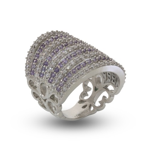 Umwerfend Cubic Zirkonia Nine Line Riesiges Hochzeit Damen Ring Variant Color - Bild 123 von 129