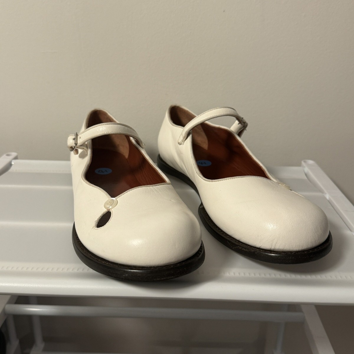 Marc Jacobs Fall 2020 RUNWAY White Leather Mary Jane Flats
