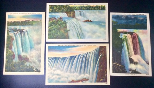 4 Vintage Postkarten Niagarafälle Hufeisenfälle beide Tage & Beleuchtung  - Bild 1 von 9