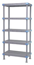 Quantum QP187274SS-5 NSF Millenia Gray Polymer 5 Shelf Solid Shelving Unit - ...