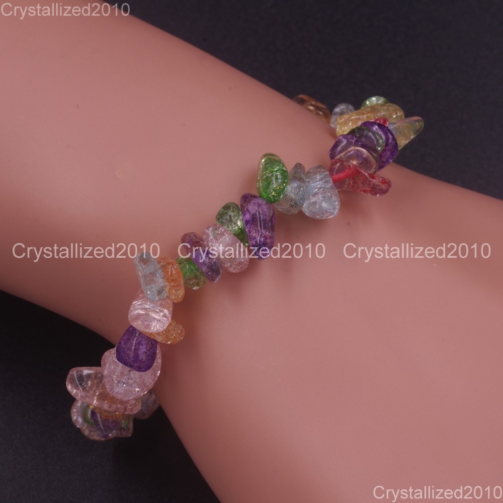 Handmade 5-8mm Mixed Natural Gemstone Chip Beads Stretchy Bracelet Healing Reiki - Picture 91 of 98