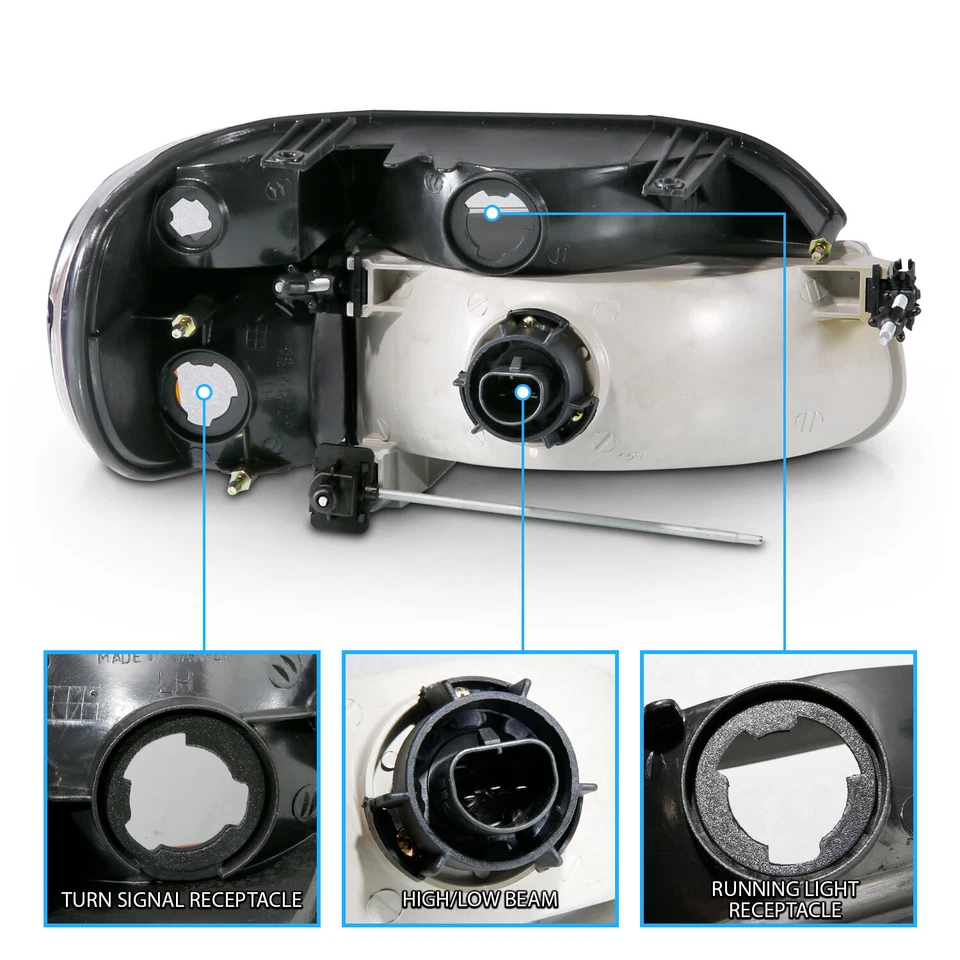 Черные фары 1995-2001 Ford Explorer/1997 Mercury Mountaineer + угловые лампы - Изображение 3 из 4