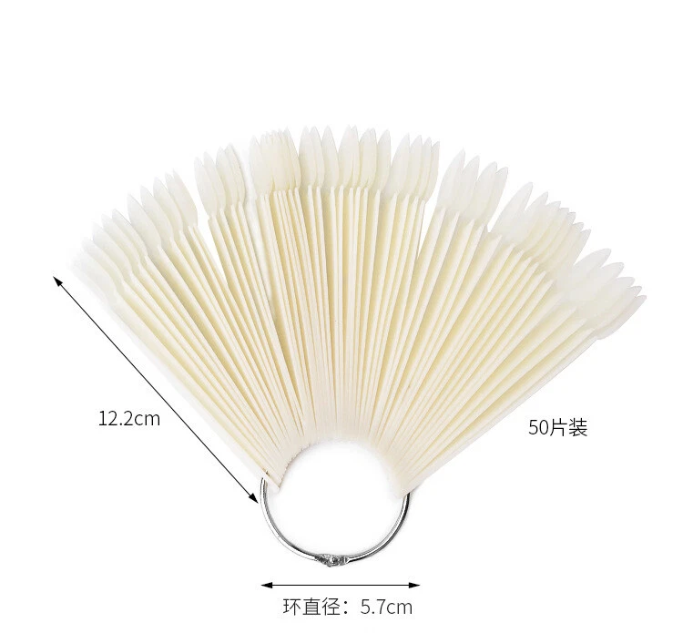 50Pcs False Display Nail Art Fan Wheel Polish Practice Tips Sticks Tools DIY - Image 4 of 4