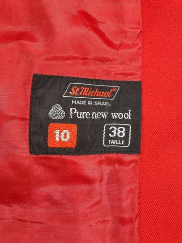 Marks & Spencer Womens Vintage Red Jacket Size 8 Pure New Wool Excellent Cond - Picture 9 of 14