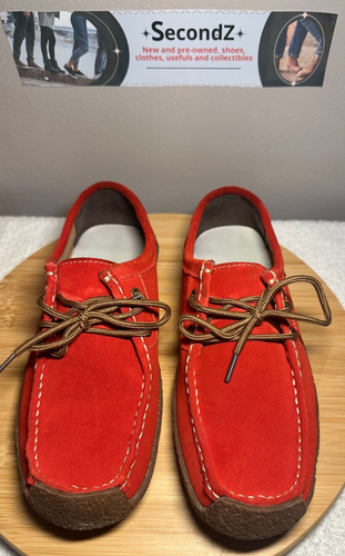 Women's Sanearda Red Suede Leather Shoes Comfort Walking Boho Size 10.5 - Picture 4 of 10