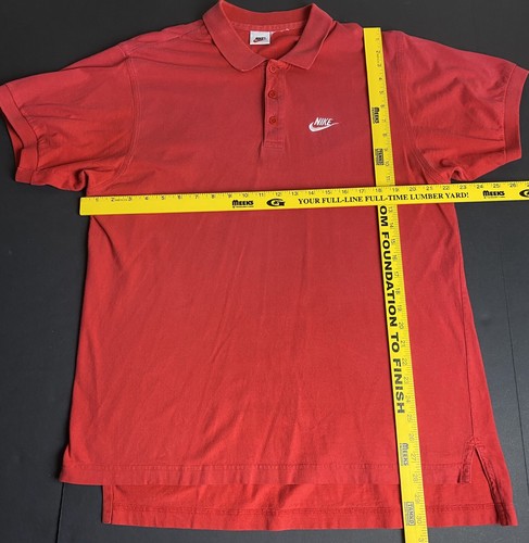 Nike Vintage White Tag Red Short Sleeve Polo Size XL Travis Scott Swoosh K13 - Picture 4 of 4