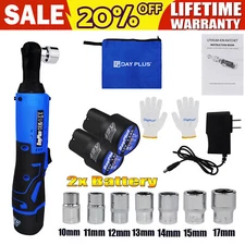 3/8" Electric Ratchet Wrench Cordless Ratcheting set Li-Ion battery Recharge