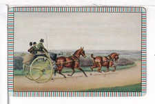 Single Vintage ID Animals, Horses, "Tandem" Playing Card HC 3-10 A