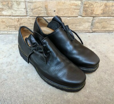 Half's Haferl Black Leather Lace Up Bavarian German Shoes Men's 9 UK? 9.5 US EUC