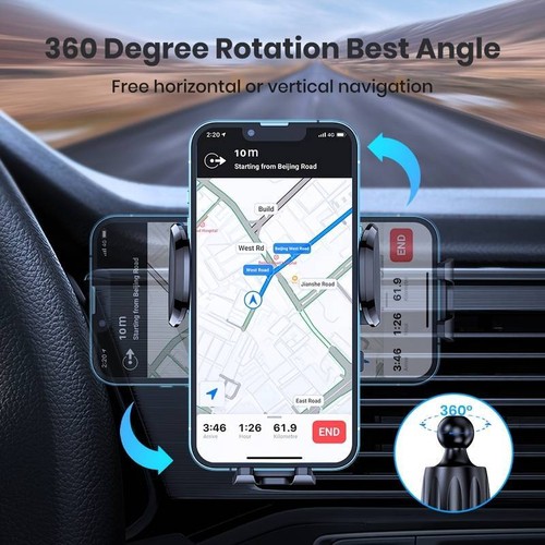 TOPK Car Phone Holder Vent Mount Hook Clip Universal Air 360°Rotation 2IN A PACK - Picture 6 of 9