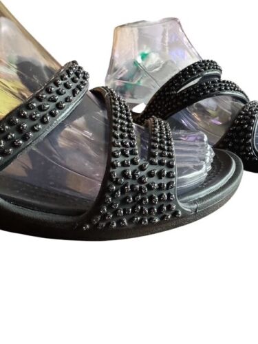 Crocs Sparkle Black Wedge Sandals 206725 Size 7 - Picture 4 of 10