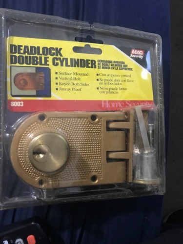 Mag Security Deadbolt Double Cylinder-Surface Mount-Vertical Bolt- NEW