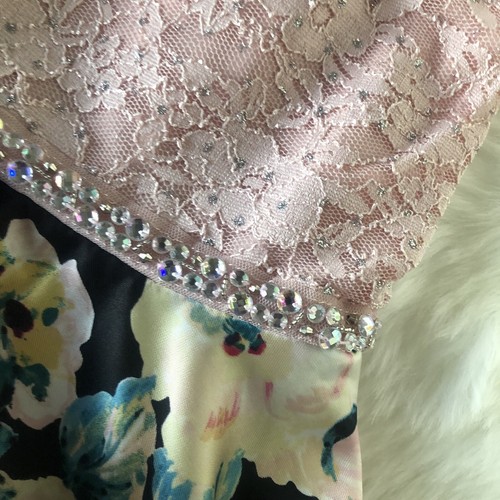 Speechless Girls Floral Pink Gown Dress Hi Lo Size 14 Easter Special Prom - Picture 8 of 10