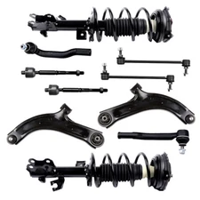 10 Pieces For Nissan Versa Cube Front Struts Lower Control Arms Tie Rod Sway Bar