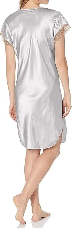 Shadowline Short Sleeve Nightdress - silver size medium 12-14 - Image 2 of 4