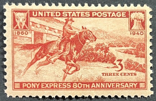 U.S. Scott #894, 80th Anniv Pony Express, Fine-Very Fine, Mint Never Hinged