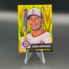 Cesar Hernandez 2022 Chrome Platinum Anniversary Yellow Ray Wave Refractor /250