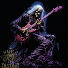 Camiseta de guitarra eléctrica Skull Rocker Rock n Roll Heavy Metal para hombre 100 % algodón