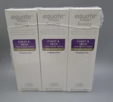 EQUATE BEAUTY~Sealed 3 Pack Chest & Neck Hand & Body Cream ~ 2 oz x 3